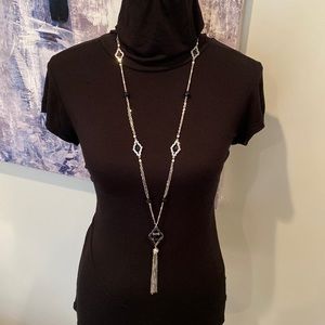 Silver & black long chain White House Black Market